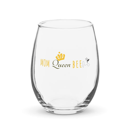 Mom Queen BEE  - wine glass